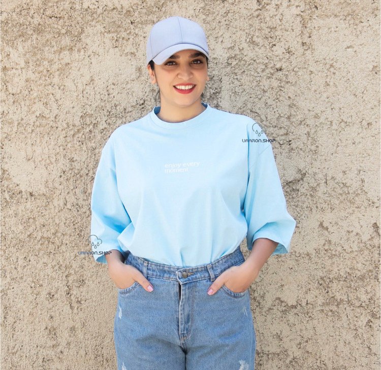 تیشرت نخی اسپرت مدل آستین سه ربع