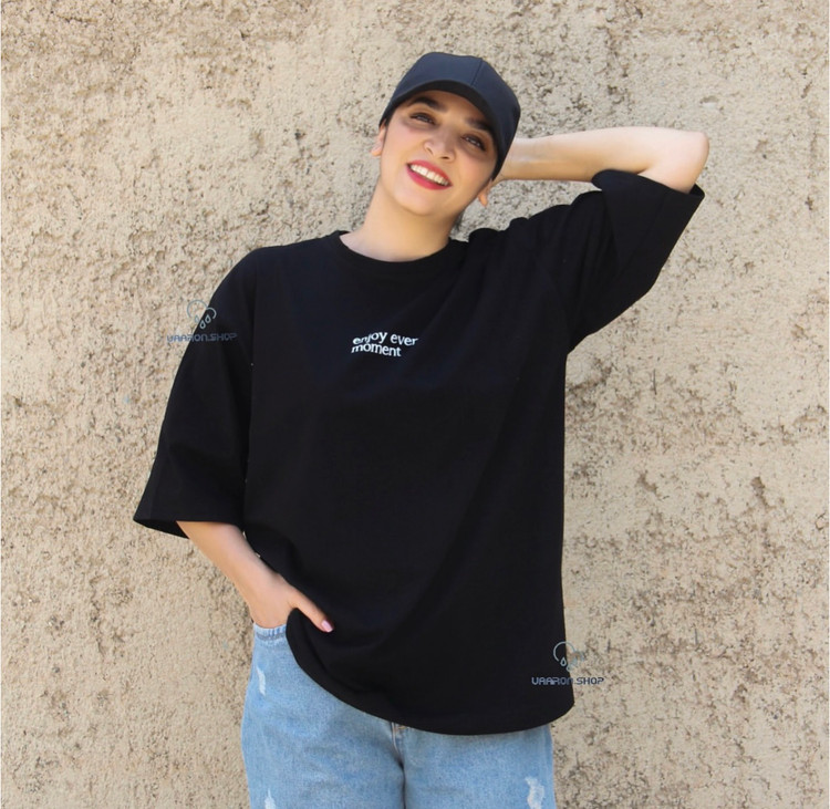 تیشرت نخی اسپرت مدل آستین سه ربع