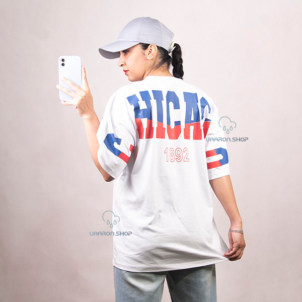 تیشرت نخی اسپرت مدل آستین سه ربع طرح شیکاگو