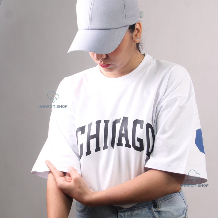 تیشرت نخی اسپرت مدل آستین سه ربع طرح شیکاگو