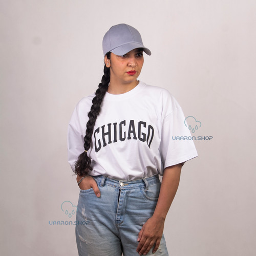 تیشرت نخی اسپرت مدل آستین سه ربع طرح شیکاگو