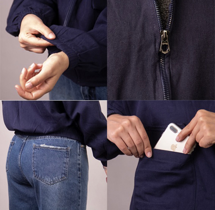 بامبر جاکت کتان اسپرت