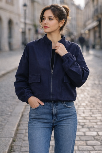 بامبر جاکت کتان اسپرت