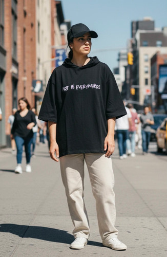 تیشرت نخی اسپرت مدل کلاهدار