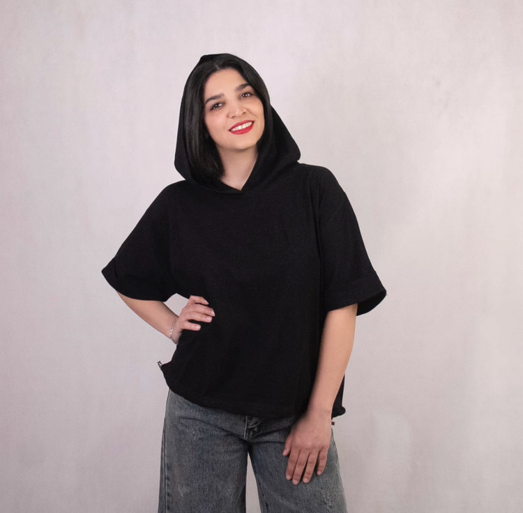 تیشرت کلاه دار زنانه