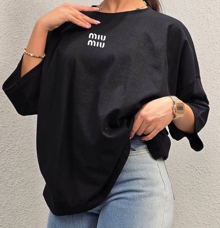 تیشرت سوپرنخ miu مدل باکسی