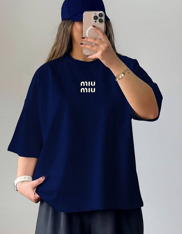 تیشرت سوپرنخ miu مدل باکسی
