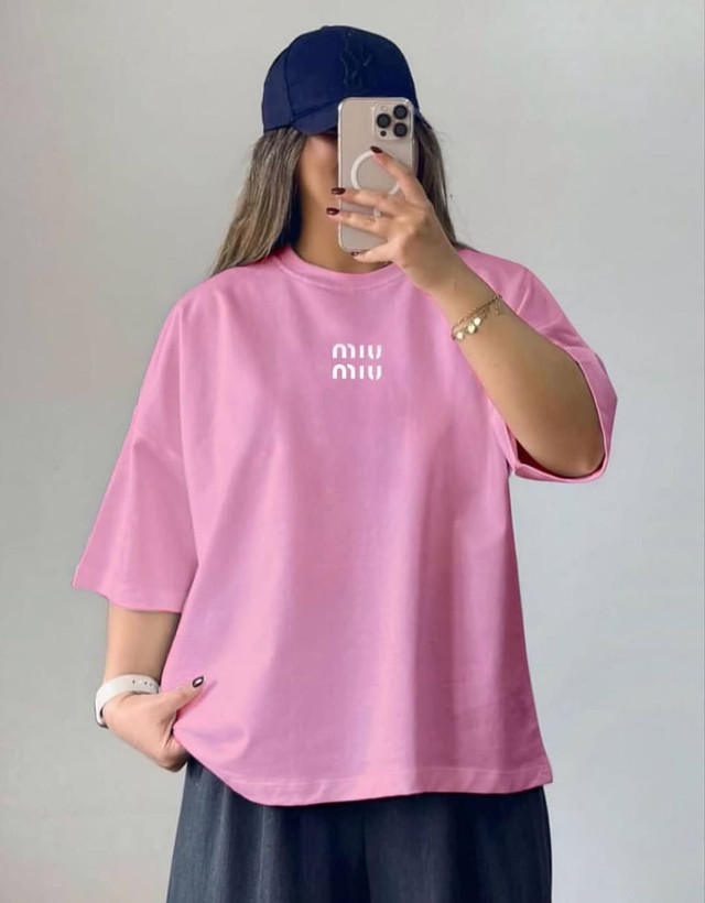 تیشرت سوپرنخ miu مدل باکسی