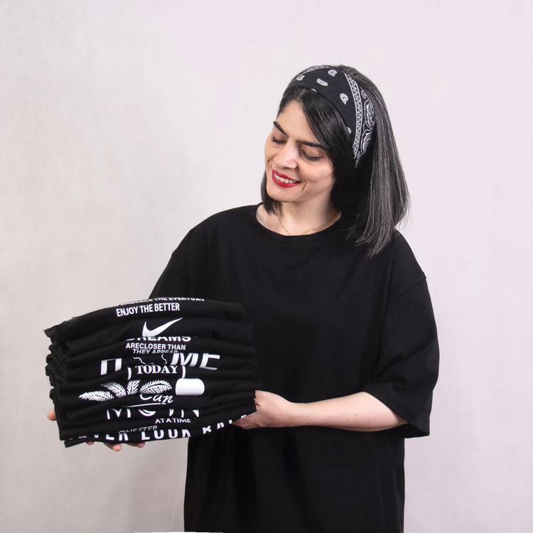 تیشرت مشکی محرمی مدل باکسی